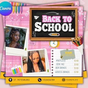 Back To School Flyer Giveaway Flyer, Back to school Supplies flyer, Back 2 School Flyer, Giveaway Special Flyer Canva, Back 2 School Flyer