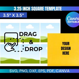 Square Template, Square Template 3.5 inch, Magnet Template, Square Sticker Template, Square Label Template, 3.5 inch Square Template