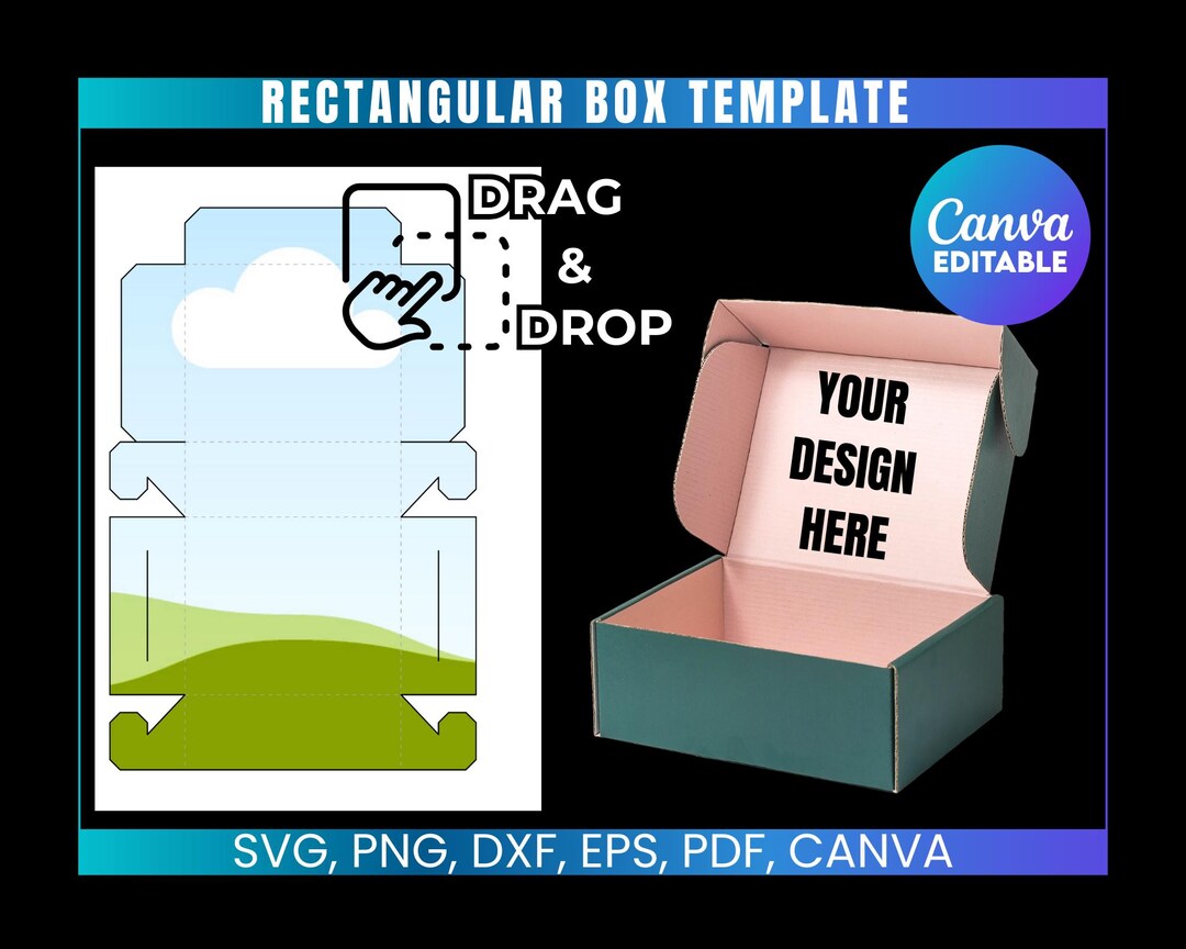 Rectangle Box Template, Rectangular Box, Classic Box, Simple Box SVG ...