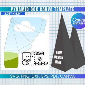Pyramid Gift Box Template, Mothers Day gift idea template, Gift Box Template, Cone Favor, Party Favor Box, Box Template, Birthday Gift Box