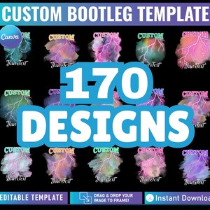 170 Custom Bootleg Canva Editable Template, Custom Bootleg Design, Bootleg Canva Template, 90s T-Shirt Photo Collage PNG, Canva Shirt Design