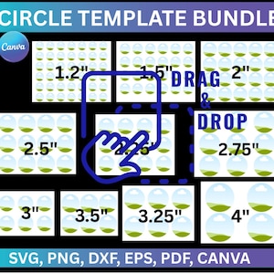 Circle Template Bundle, Round Label Template png, dxf Pdf, Circle Sticker, Canva Editable, Circle Template Svg, Multipurpose Labels Template
