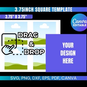Square Template, Square Sticker Template, Magnet Template, 3.75 Inch Square Template, Square Label Template, Square Template 3.75 Inch