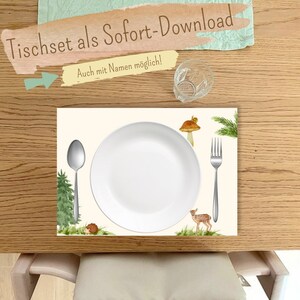 Tischset Waldtiere - Montessori-inspiriert - Digitaler Download