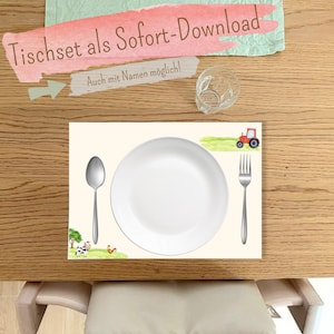 Tischset Traktor - Montessori-inspiriert - Digitaler Download