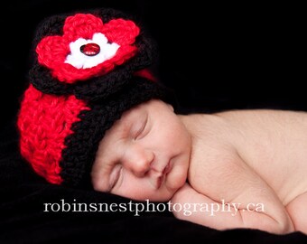 Crochet Pattern, Lady Bug Hat, PDF Pattern No 34, Photography Prop for Newborn Baby or Reborn Doll. Permission to sell finished items