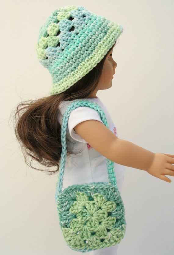 30 American Girl Crochet Patterns for Dresses, Accessories, and Giftable Doll Looks 12 Hat and Bag Accessory Set