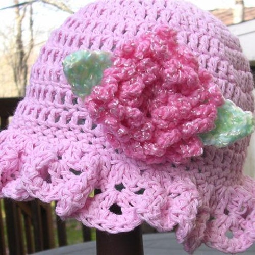 Crochet Hat PATTERN Simple Flower Sun Hat baby to Adult Etsy