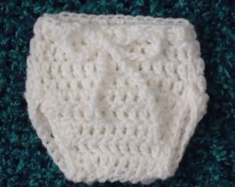 Crochet PDF Pattern No 24, Diaper Cover To Fit Newborn Baby Permission to sell Finished Items