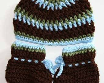 Crochet Pattern Cap and Booties for Newborn Baby or Reborn Doll PDF pattern No 19, Permission to sell finished Items