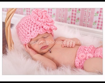 Crochet Pattern Newborn Baby Hat and Diaper Cover, PDF Pattern No 25,  Photo Prop,  Permission To Sell Finished Items