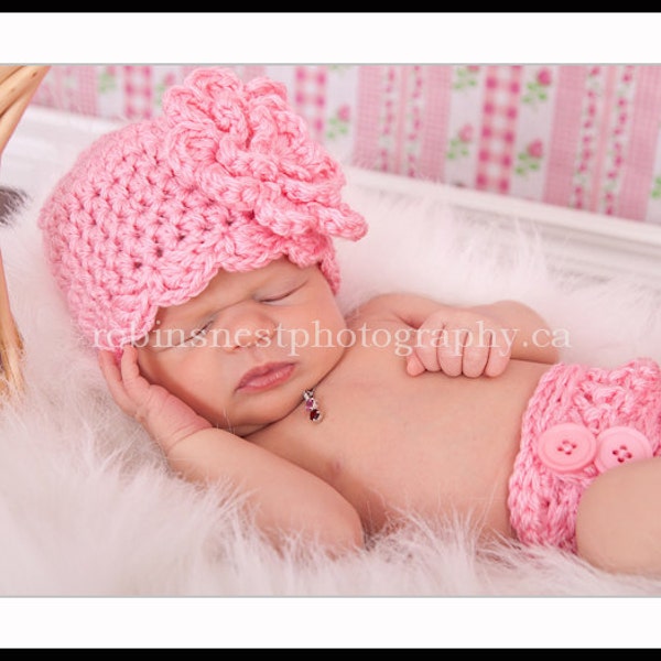 Crochet Pattern Newborn Baby Hat and Diaper Cover, PDF Pattern No 25,  Photo Prop,  Permission To Sell Finished Items