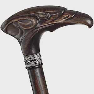 Eagle Walking Cane for Men - Unique Carved Wood Walking Stick