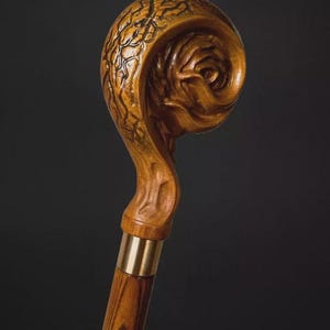 Hand Carved Horse Handle Wooden Walking Cane Handmade Walking Stick Christmas GF