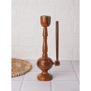 Modern Design Wooden Hookah Decorative Showpiece - 11 inches height