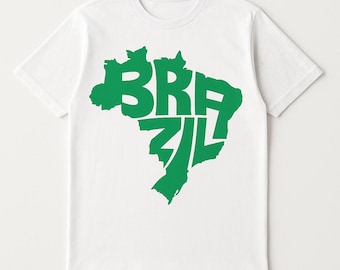 Camiseta com estampa do mapa do Brasil: Camisa verde do orgulho brasileiro