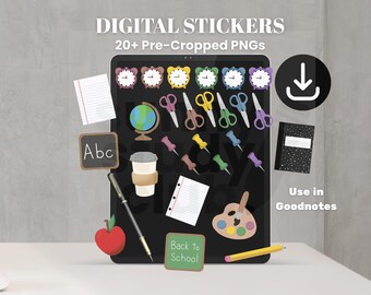 Goodnotes Digital Stickers School Student iPad Teacher Planner PNG (Digital Download)