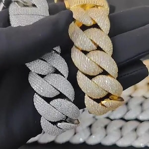 Luxury Hip Hop 6-9mm Bracelet Or 18-24mm Iced Out heavy cuban Chain Necklace For Men Or Women 925 Silver CZ OR Moissanite Diamond Jewelry