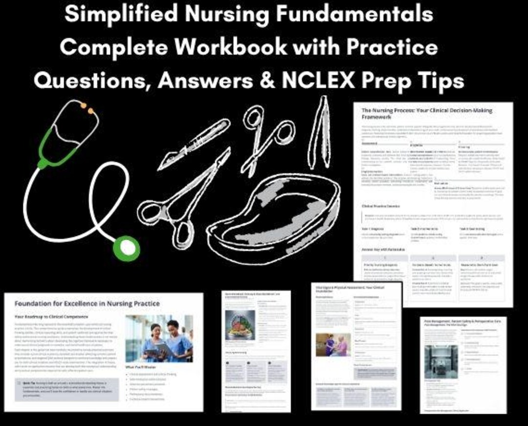 Simplified Nursing Fundamentals Complete Workbook With Practice Questions, Answers &amp; NCLEX Prep ...