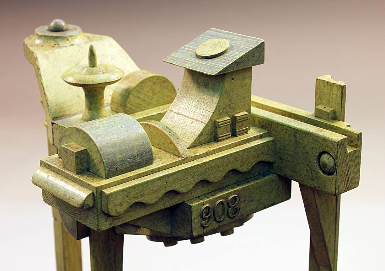Abstract Sculpture by Automata Maker Tom Haney Outpost 908 OOAK Wooden ...