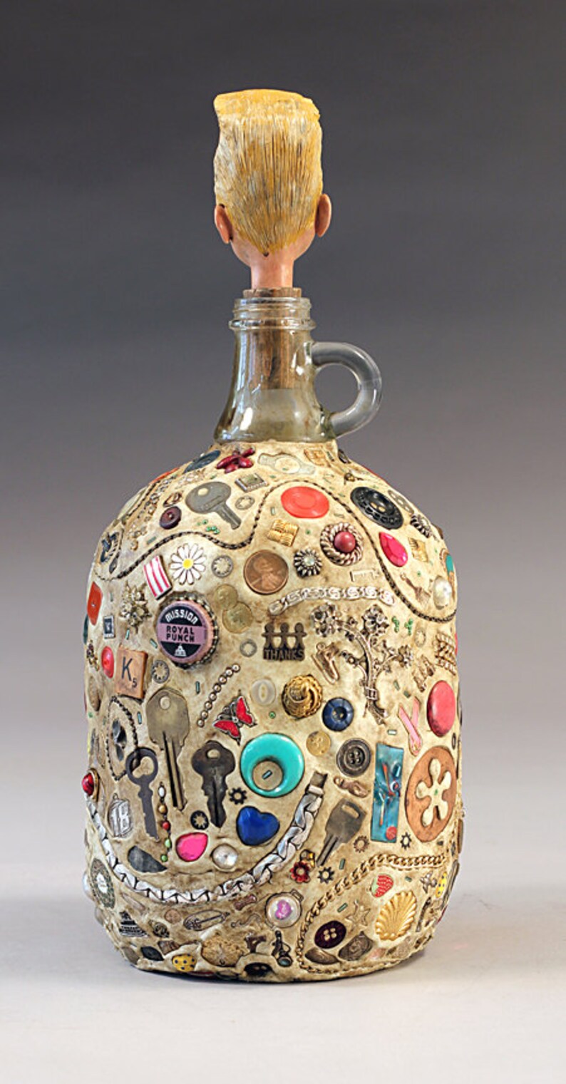 Memory Jug with Custom OOAK Head by Tom Haney Etsy
