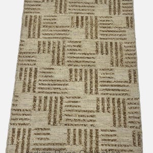 Handwoven Wool Jute Rug: Modern Boho Scandinavian Carpet