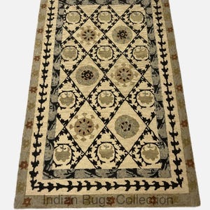 Rectangular Shaped Multi Colored Hand Tufted Rug From 100% Wool For Living Room | Bedroom | Perfect For Adding Elegance To Any Room.