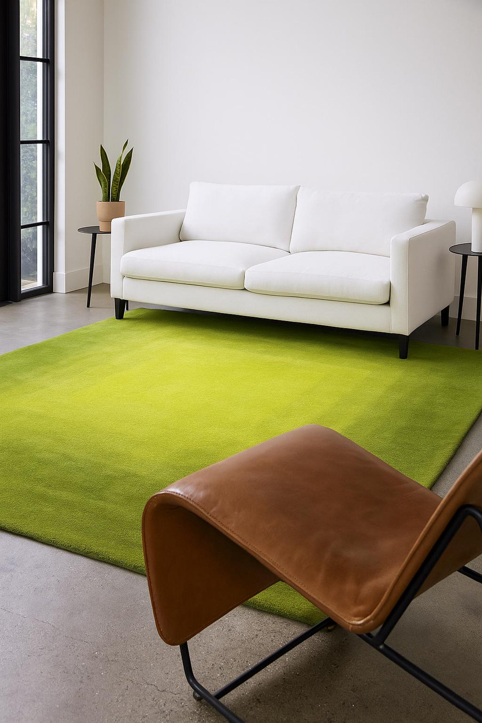 Smoth Rug Hand-tufted Ombre Green Rug: New Zealand Wool Smooth Gradient Area Rug ...