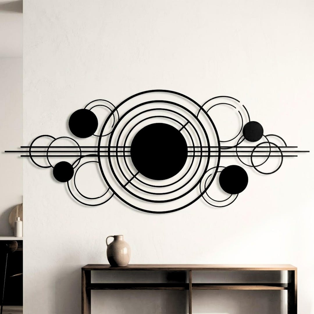 Custom Metal Wall Art – Geometric Circles, Modern Home Decor - Etsy