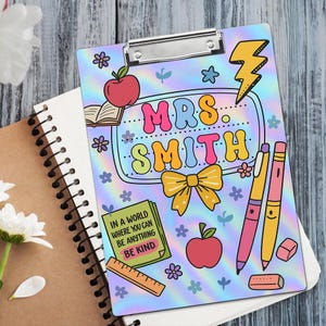Custom Teacher Clipboard With Name, Personalized Teacher Gifts, Back To School Gift, Thank You Gift for Teacher, Teacher Appreciation Gifts