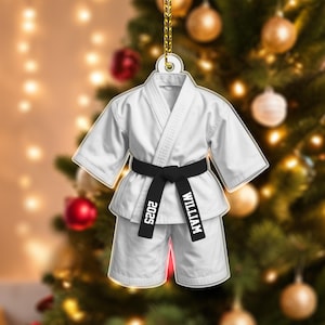 Personalisierte Karate 2D Ornament, schwarzer Gürtel Geschenk Taekwondo, Taekwondo Ornament, individuelles Karate Geschenk, Sport Ornament, Geschenk für Karate-Enthusiasten