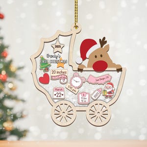 Personalized Baby&#39;s First Ornament Christmas 2025, 4D Shake Customized Babies 1st Christmas Ornament,  Custom New Baby Gift, Baby Shower