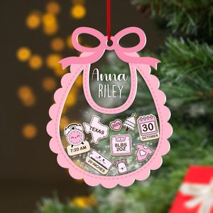 Personalized Baby 1st Christmas Ornament, Baby&#39;s First Christmas Ornament, Custom Newborn Gift, 4D Shake Babies Ornament, New Baby Keepsake