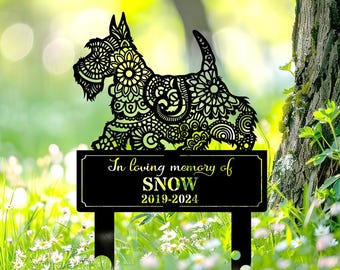 Personalized Scottish Terrier Memorial Garden Stake, Custom Dog Grave Marker, Outdoor Pet Loss Tribute Decor, Sympathy Gift for Dog Lovers