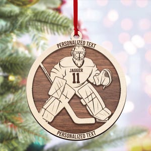 Personalized Hockey Ornament, Custom Name And Number Hockey Player, Hockey Christmas Ornament, Gift For Hockey Lovers, Hockey Team Gift