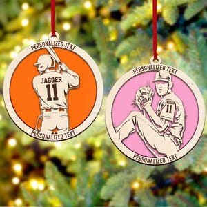 Personalized 3D Basketball Ornament, Baseball Christmas Ornament, Sports Ornament Personalized, Sports Team Ornament, Baseball Player Gift