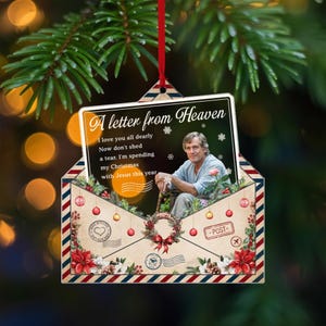 Personalized Photo Memorial Ornament, Dad Remembrance Acrylic Ornament, Memorial Sympathy Ornament, Dad Loss Ornament, Funeral Ornaments