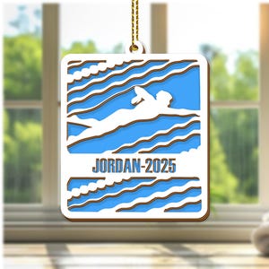 Personalized Male or Female Swimmer Ornament, Sports Ornament, Custom Swim Ornament, Swim Team Gift, Swim Coach Gift, Swimmer Ornament