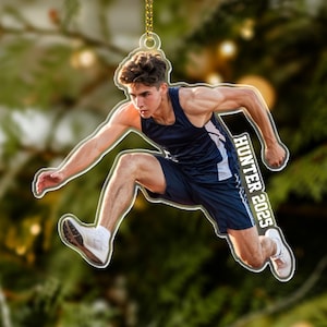 Personalized Track And Field 2A Ornament, Custom Photo Runner Gift, Sport Ornament, Athlete Christmas Keepsake, Running Christmas Gift