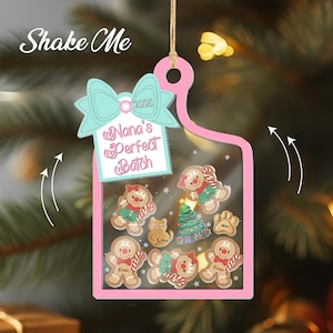 Grandma & Grandpa&#39;s Perfect Batch Gingerbread Ornament, Personalized Gingerbread Shaker Ornament, Custom Cookie Family, Cookie Ornament