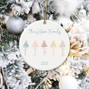 Personalized Christmas Bauble, Custom Family Christmas Ornament, Family Tree Bauble, Christmas Tree Decoration, Family Keepsake, Xmas Gift