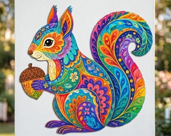 Eichhörnchen-Metallwand-Kunst, lebendige Tier-Wanddekoration, Eichhörnchen-Metallschild, Garten-Kunst