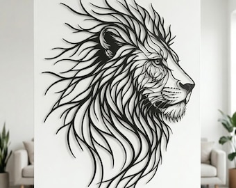 Custom Lion Metal Wall Art – Laser-Cut Steel Home Decor Sign