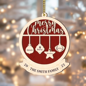 Personalized Family Christmas Ornament, Custom Family Name Ornament, Christmas Ornaments Handmade, Christmas Ornament 2025, Family Gift