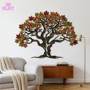 Adorno de pared de metal con forma de arce, decoración de hojas de arce otoñales, adorno rústico de naturaleza para la pared, decoración para la sala de estar.