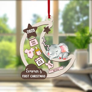 Personalized Baby First Christmas Ornament 2025, Baby 1st Christmas 4D Shaker Ornament, New Baby Keepsake, Baby Shower Gift for Boy Girl