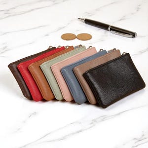 Kleine PU-Leder-Brieftasche für Damen - Reißverschluss-Kartenhalter, Geldbörse, Beutel für Damen, Geldbörse Schlüsselaufbewahrung Kompakte Damen-Brieftasche