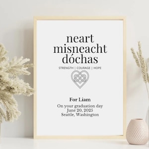 Custom Irish Blessing Printable | Gaelic Wall Art with Name, Date & Place | Memorial Gift | Digital Download | Celtic Home Decor