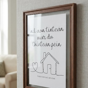Níl aon tinteán mar do thinteán féin Irish Print | Gaelic Home Wall Art | Det finns ingen plats som hemma Utskrivbar