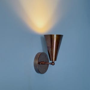 1 Light Raw brass Wall Sconce Light | Wall Sconces Lamp | Mid Century Modern Raw Brass Italian Wall Scone | Cone Wall Sconce Light